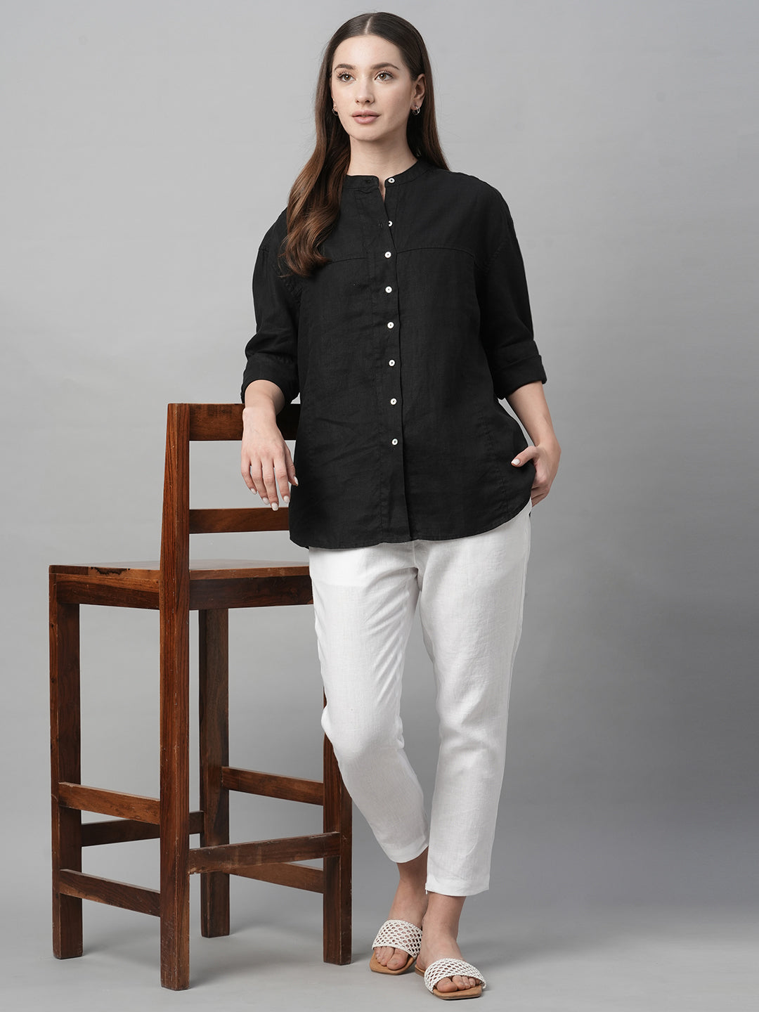 Buy Women's Linen Casual Wear Loose Fit Blouse|Cottonworld