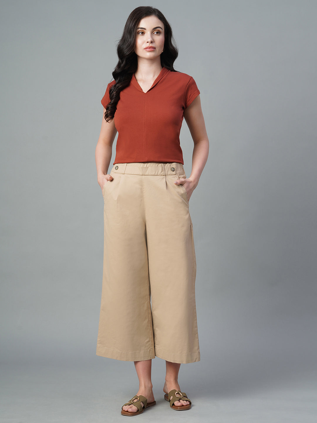 Buy Women's Cotton Lycra Casual Wear Regular Fit Culotte|Cottonworld
