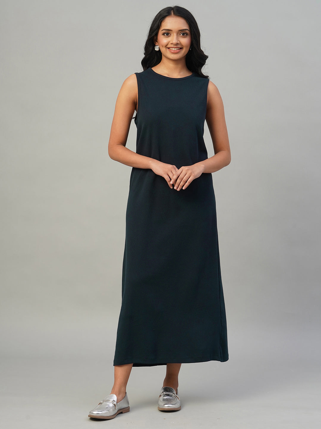 knee length dresses for ladies Buy Women's Cotton Elastane Casual Wear Regular Fit Knit Dress|Cottonworld