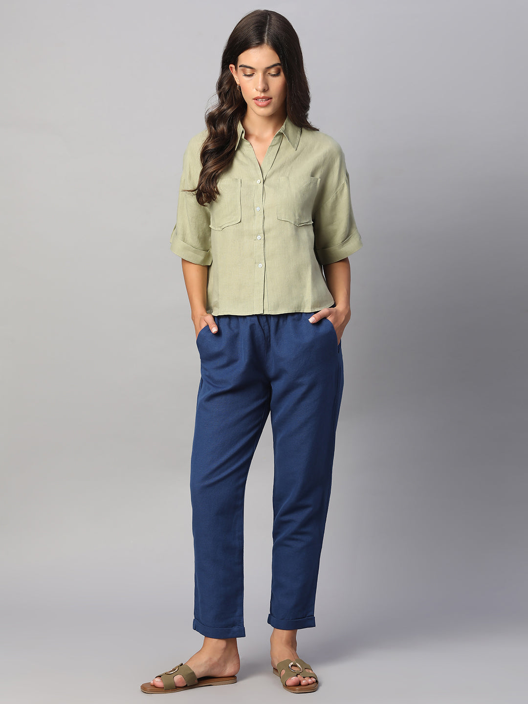 Women's Royal Linen Cotton Regular Fit Pant