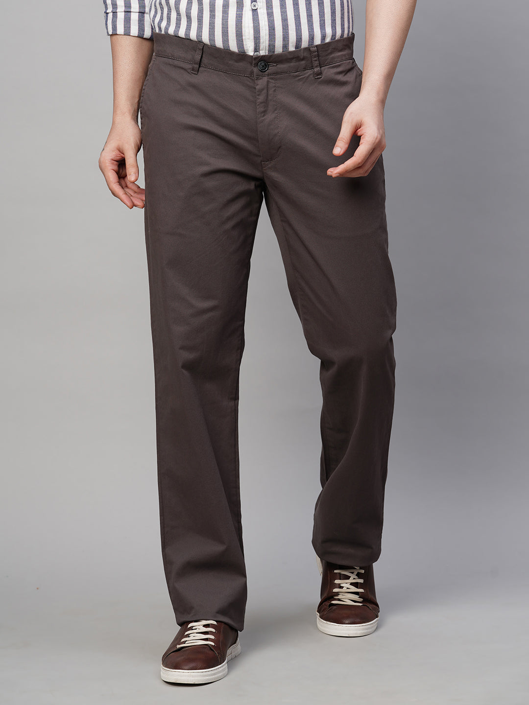 Men's Slate Cotton Lycra Regular Fit Pant
