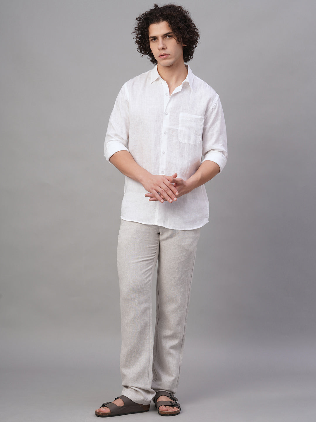 Men's Natural Linen Excel Regular Fit Pant