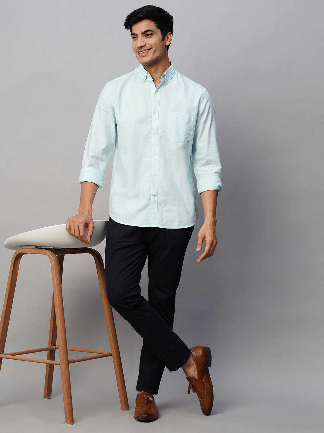 Men's Mint Cotton Regular Fit Shirt