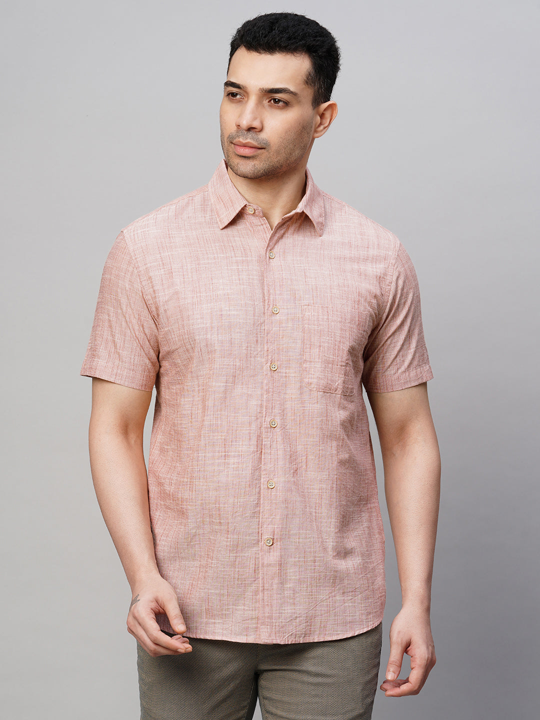 Men's Brick Cotton Regular Fit Shirt