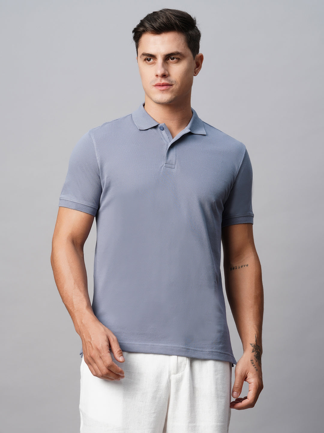 Men's Polo 100% Cotton Violet Regular Fit