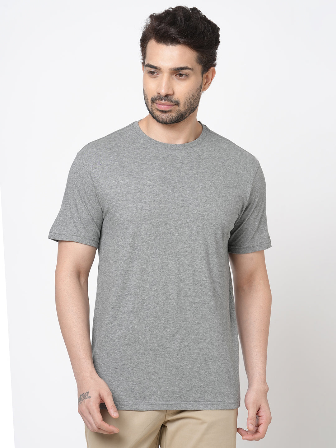 Men's Anthra Cotton Regular Fit Tshirt