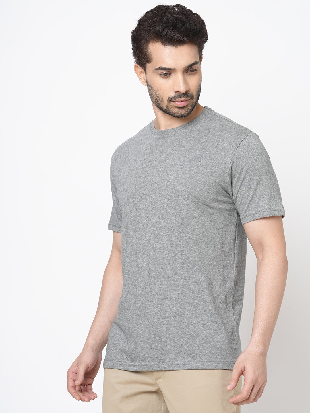 Men's Anthra Cotton Regular Fit Tshirt