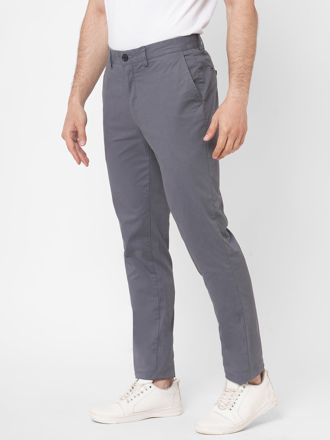 Men's Slate Cotton Lycra Slim Fit Pant