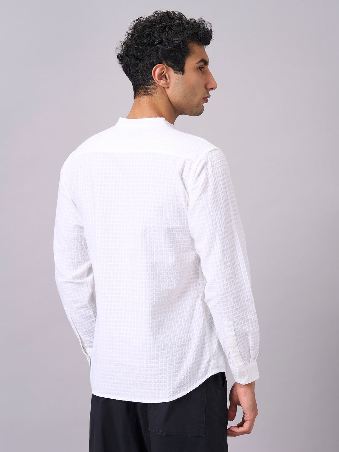 Men's White A 100% Cotton Regular Fit Shirt