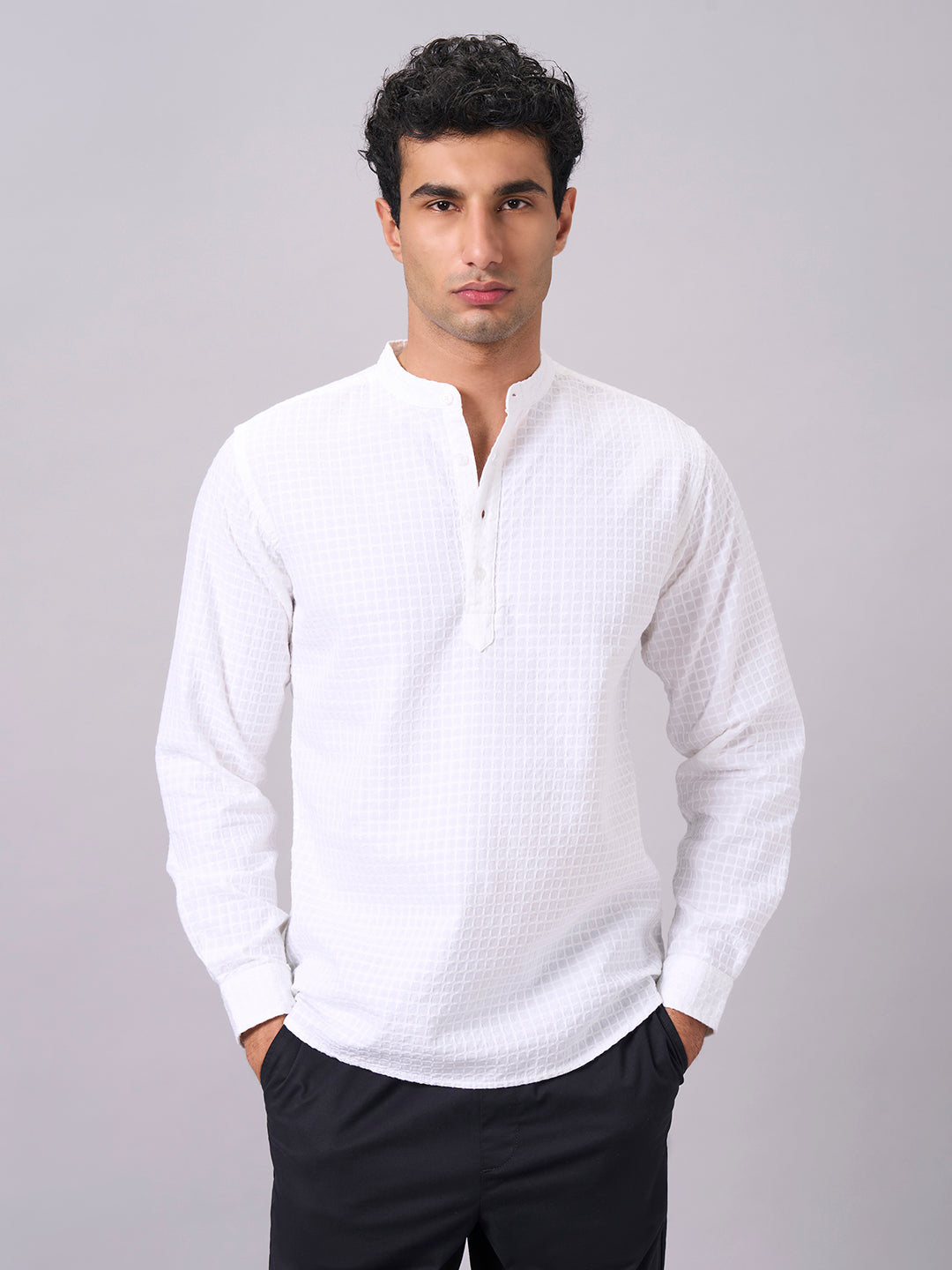 Men's White A 100% Cotton Regular Fit Shirt