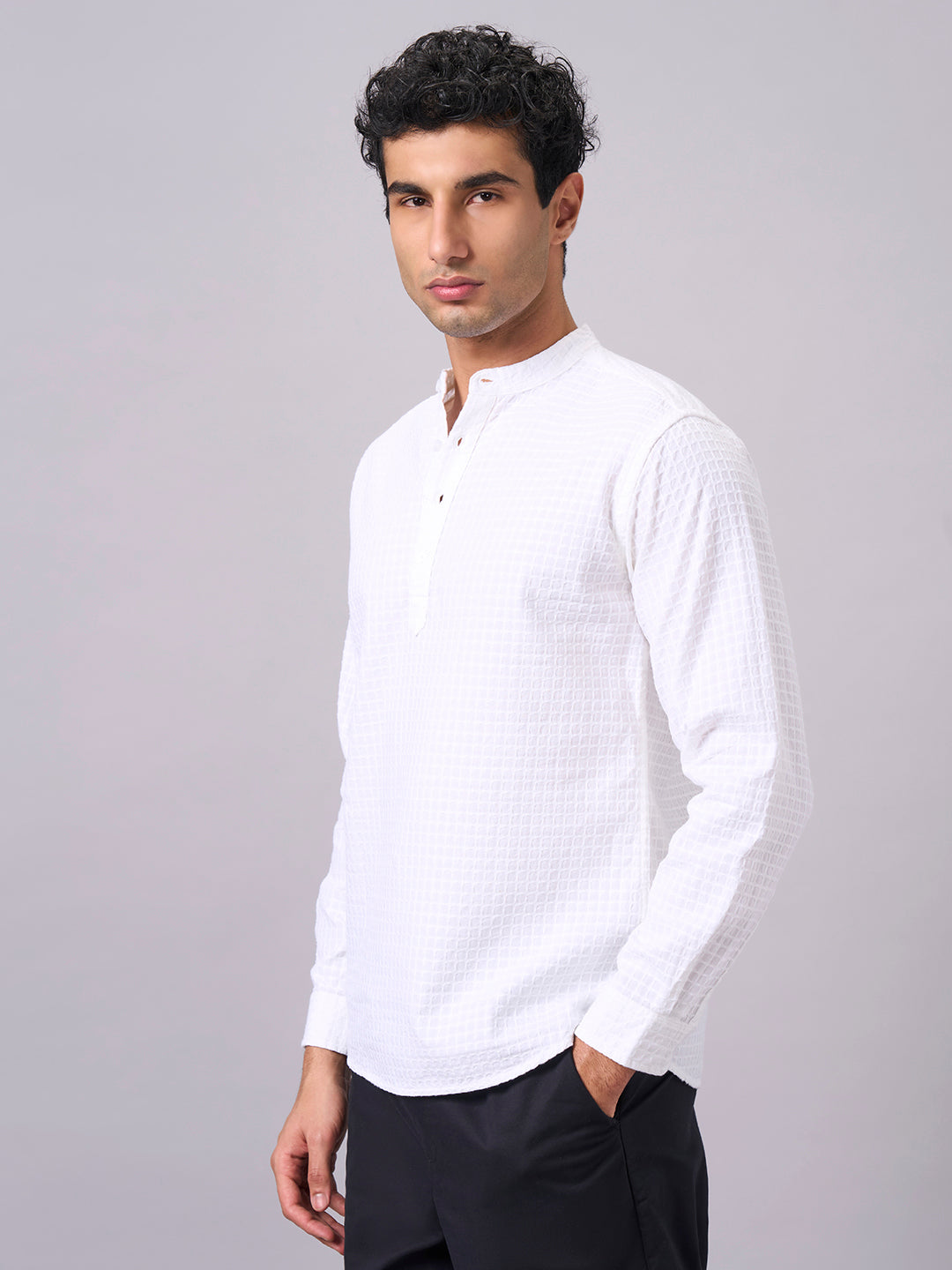 Men's White A 100% Cotton Regular Fit Shirt