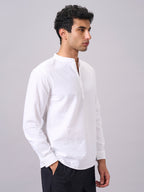 Men's White A 100% Cotton Regular Fit Shirt