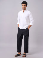 Men's White A 100% Cotton Regular Fit Shirt
