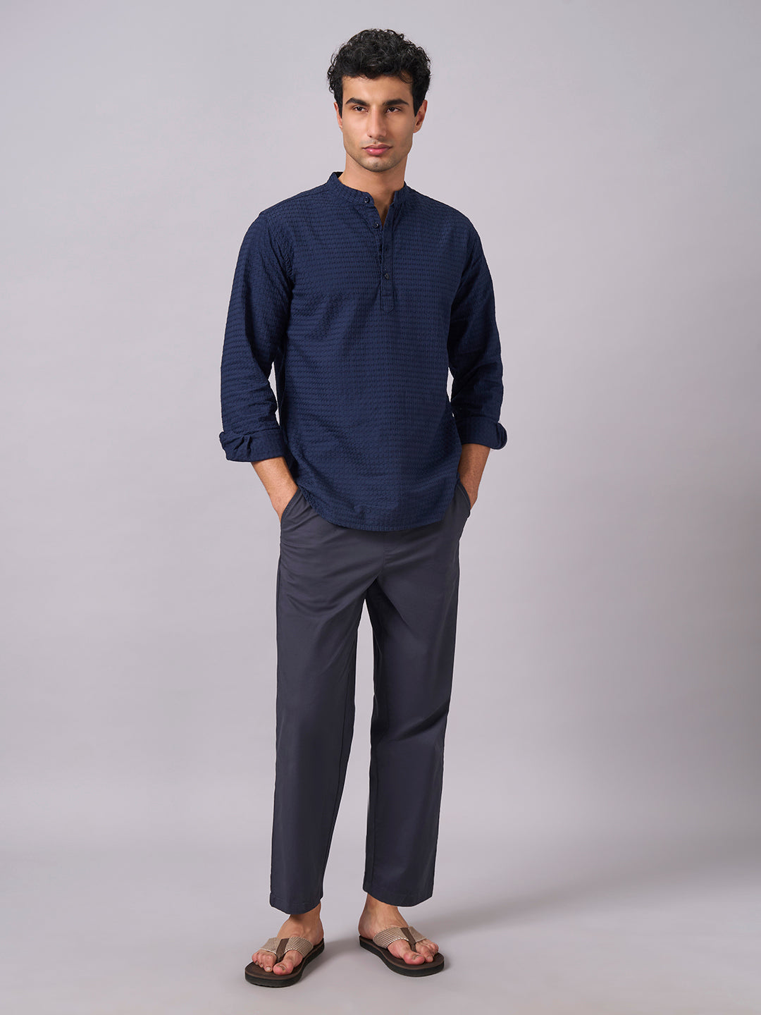Men's Navy 1 100% Cotton Regular Fit Shirt