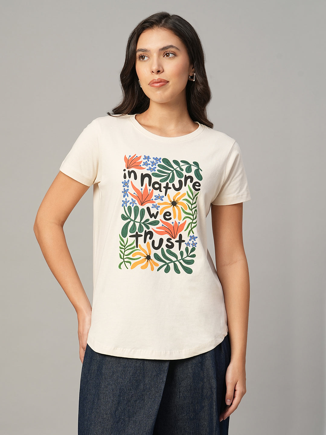 Women's Natural 100% Organic Cotton Regular Fit Tshirt