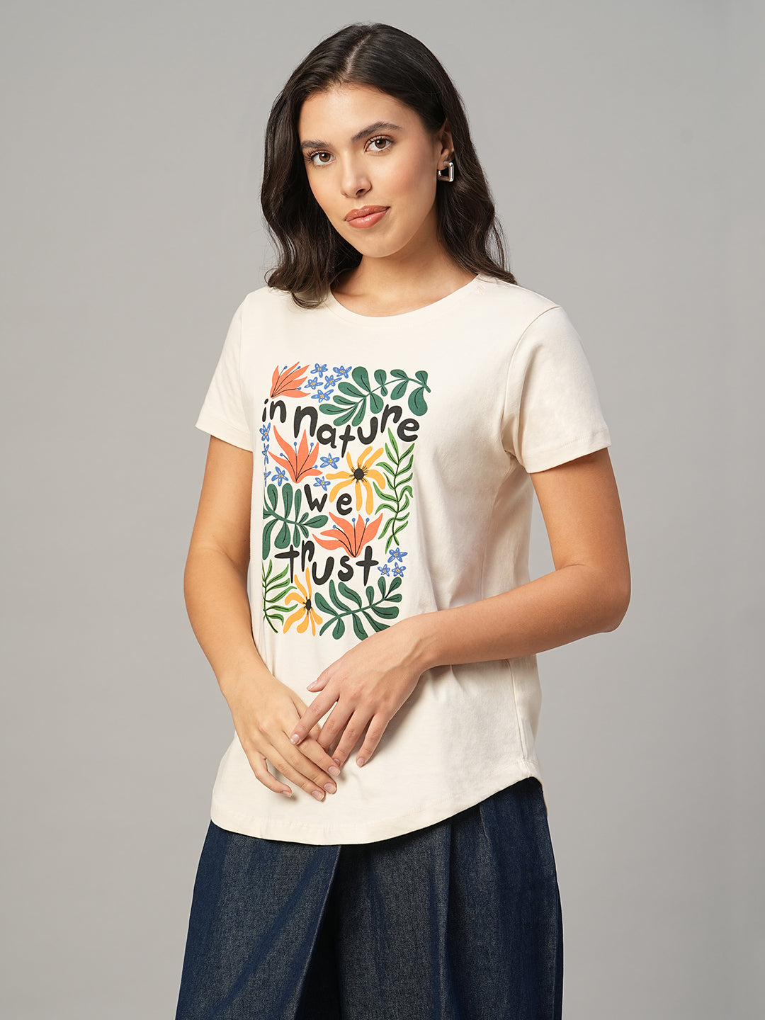 Women's Natural 100% Organic Cotton Regular Fit Tshirt