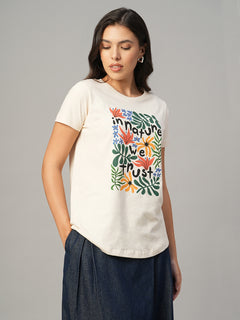 Women's Natural 100% Organic Cotton Regular Fit Tshirt