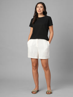 Women's Black 100% Organic Cotton Regular Fit Tshirt