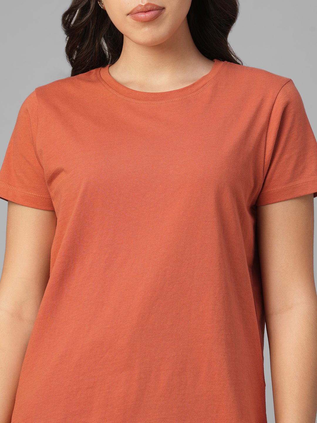 Women's Rust 100% Organic Cotton Regular Fit Tshirt