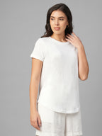 Women's White 100% Organic Cotton Regular Fit Tshirt