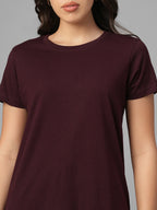 Women's Wine 100% Organic Cotton Regular Fit Tshirt