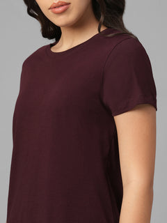Women's Wine 100% Organic Cotton Regular Fit Tshirt