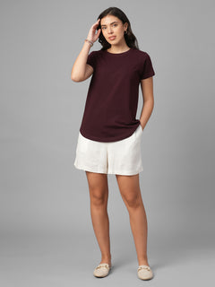 Women's Wine 100% Organic Cotton Regular Fit Tshirt