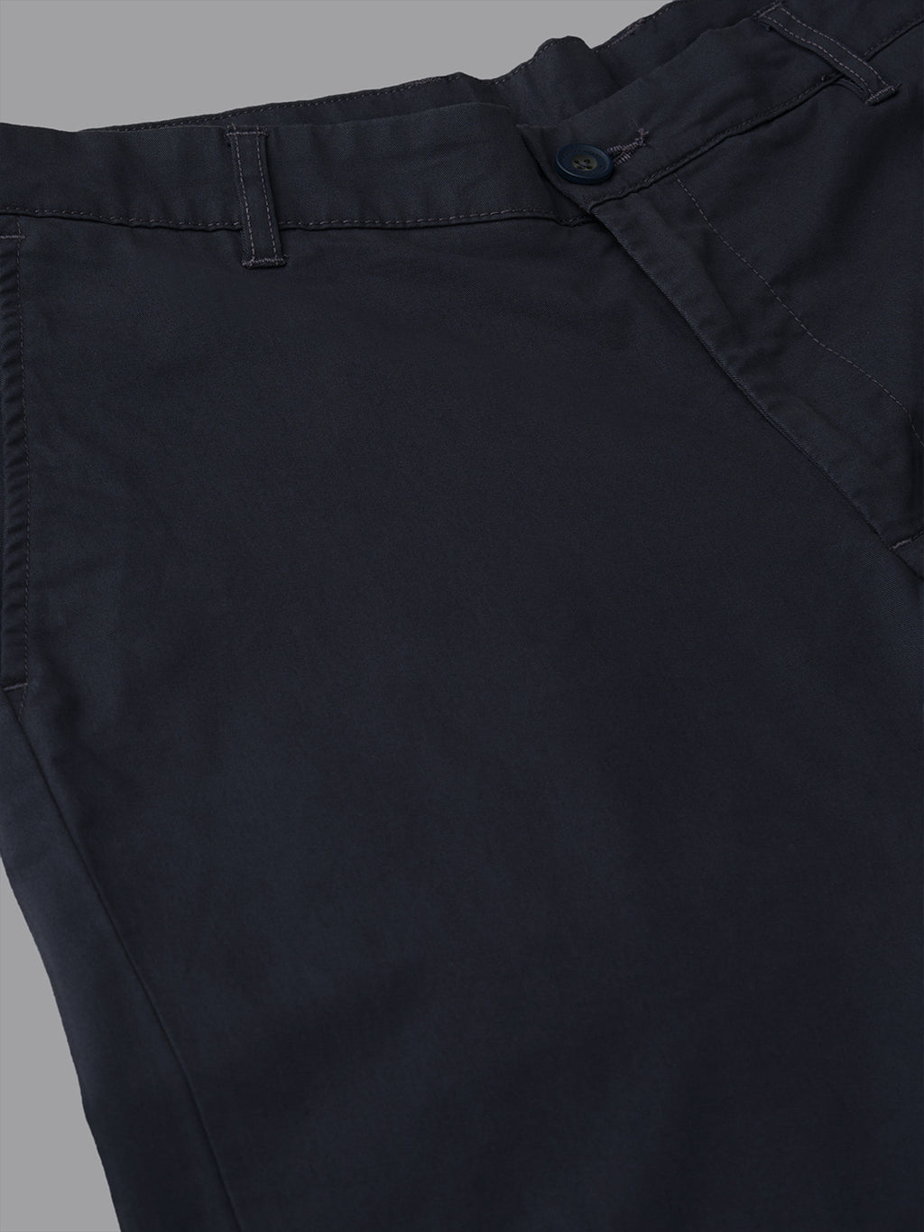 Men's Navy Cotton Lycra Regular Fit Pant
