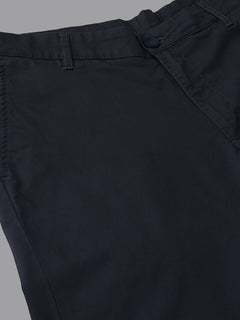 Men's Navy Cotton Lycra Regular Fit Pant