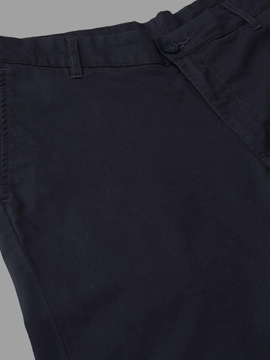 Men's Navy Cotton Lycra Regular Fit Pant