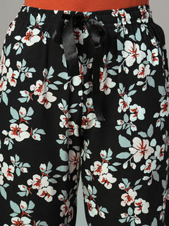 Women's Black 100% Viscose Regular Fit Pyjama