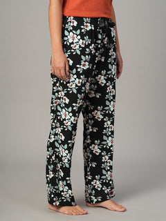 Women's Black 100% Viscose Regular Fit Pyjama
