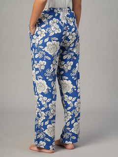 Women's Blue 100% Viscose Regular Fit Pyjama