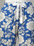 Women's Blue 100% Viscose Regular Fit Pyjama