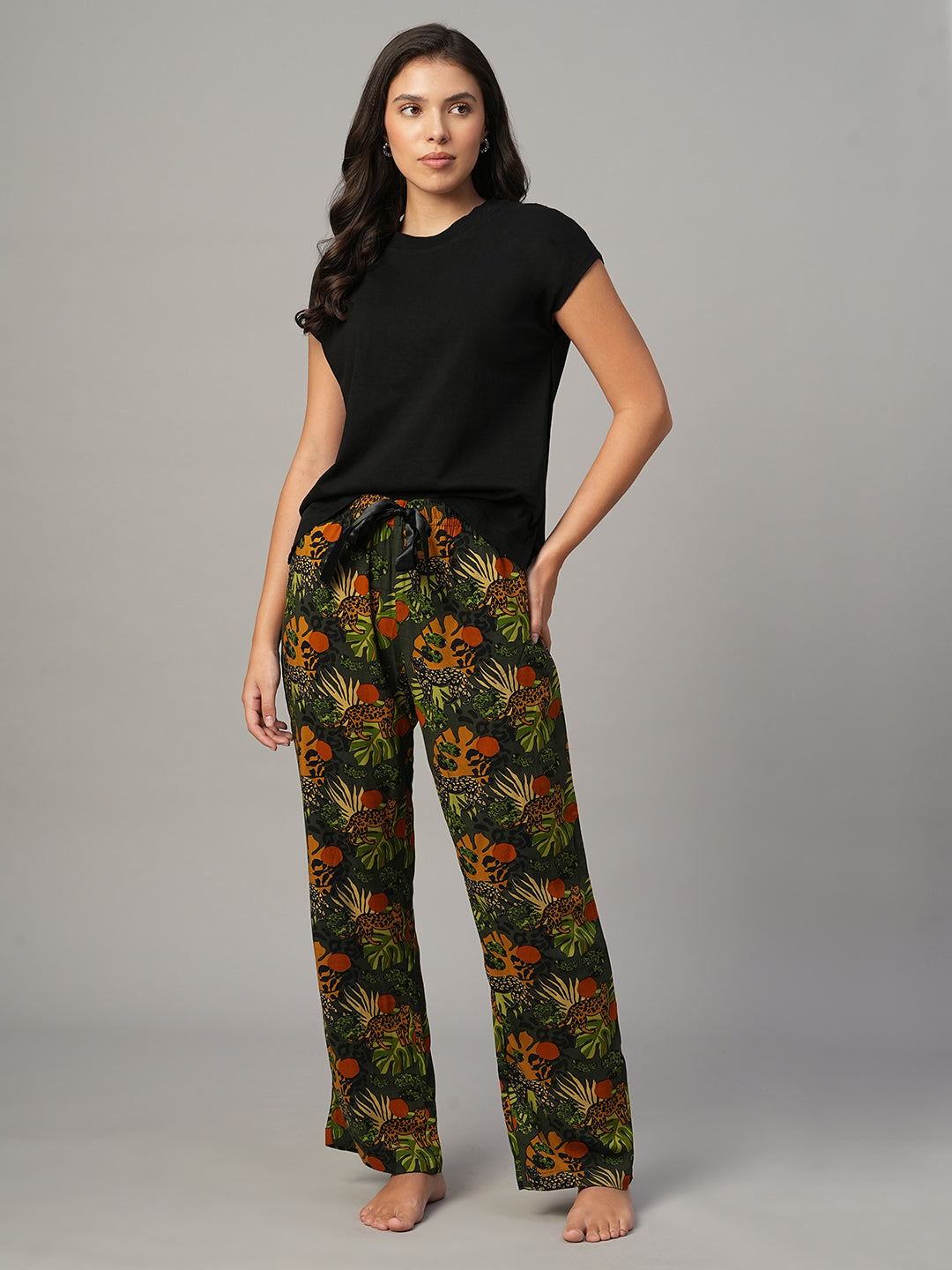 Women's Multi 100% Viscose Regular Fit Pyjama