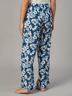 Women's Navy 100% Viscose Regular Fit Pyjama