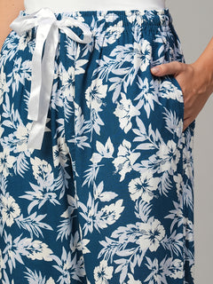 Women's Navy 100% Viscose Regular Fit Pyjama