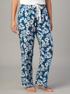 Women's Navy 100% Viscose Regular Fit Pyjama