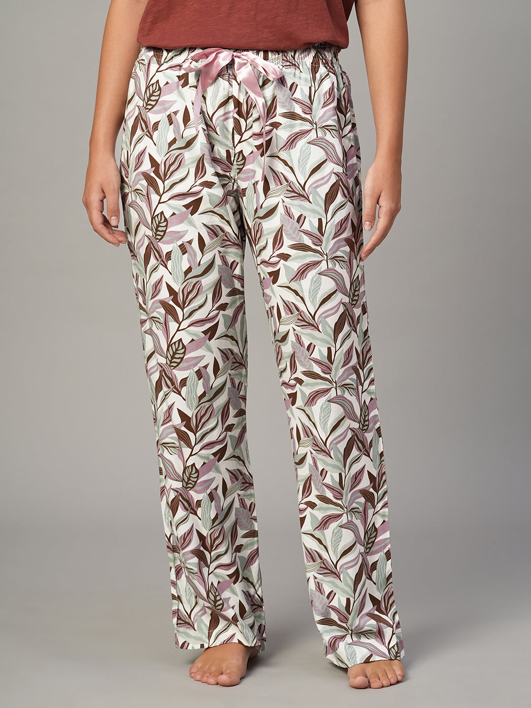 Women's White 100% Viscose Regular Fit Pyjama