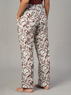 Women's White 100% Viscose Regular Fit Pyjama