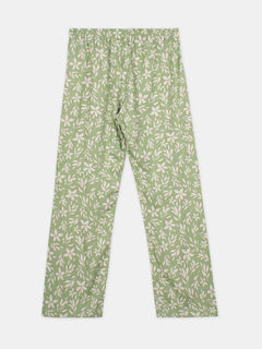 Women's Green 100% Viscose Regular Fit Pyjama