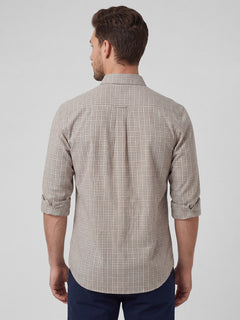 Men's Khaki 100% Cotton Regular Fit Shirt