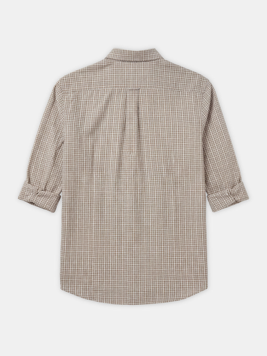 Men's Khaki 100% Cotton Regular Fit Shirt