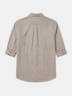 Men's Khaki 100% Cotton Regular Fit Shirt