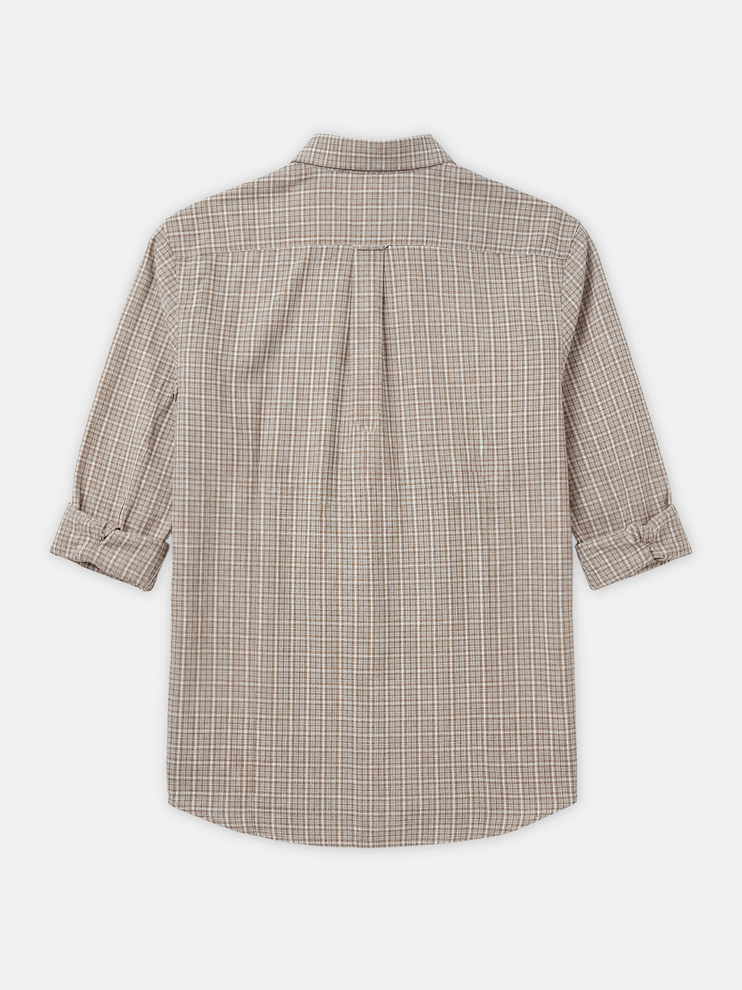 Men's Khaki 100% Cotton Regular Fit Shirt