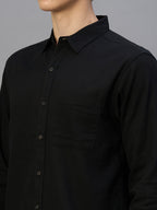 Men's Black 100% Cotton Regular Fit Shirt