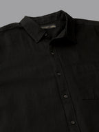 Men's Black 100% Cotton Regular Fit Shirt