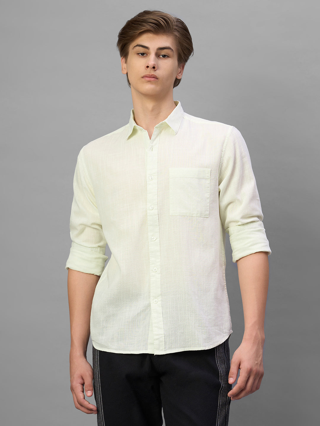 Men's Offwhite 100% Cotton Regular Fit Shirt