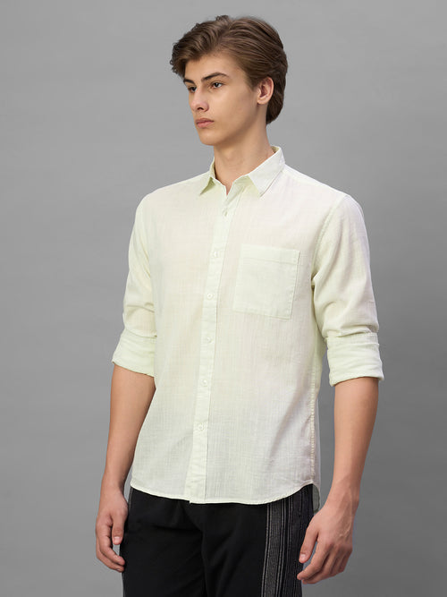 Men's Offwhite 100% Cotton Regular Fit Shirt