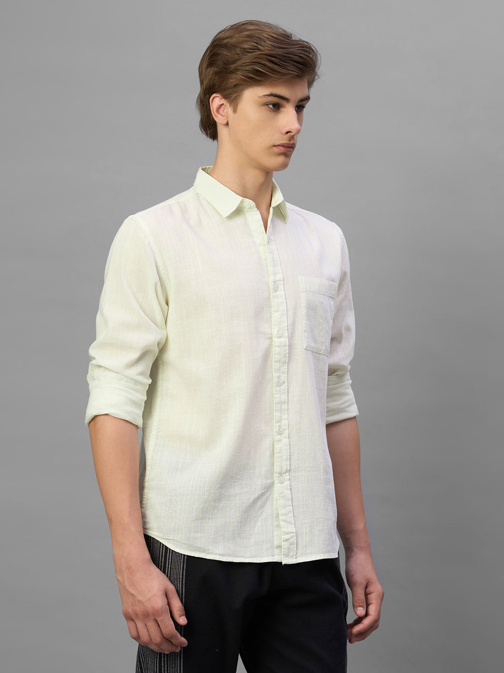 Men's Offwhite 100% Cotton Regular Fit Shirt